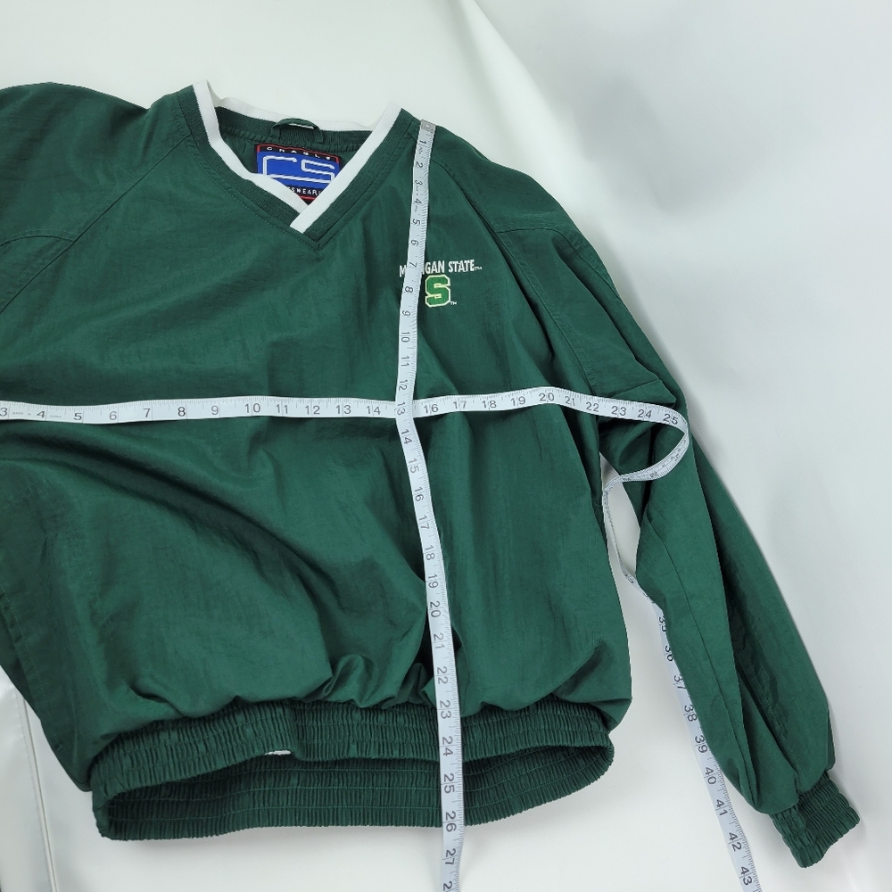 Michigan State Vintage Windbreaker Pullover Jacket Like New Sz Medium - Picture 9 of 10